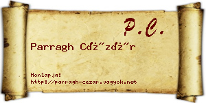 Parragh Cézár névjegykártya